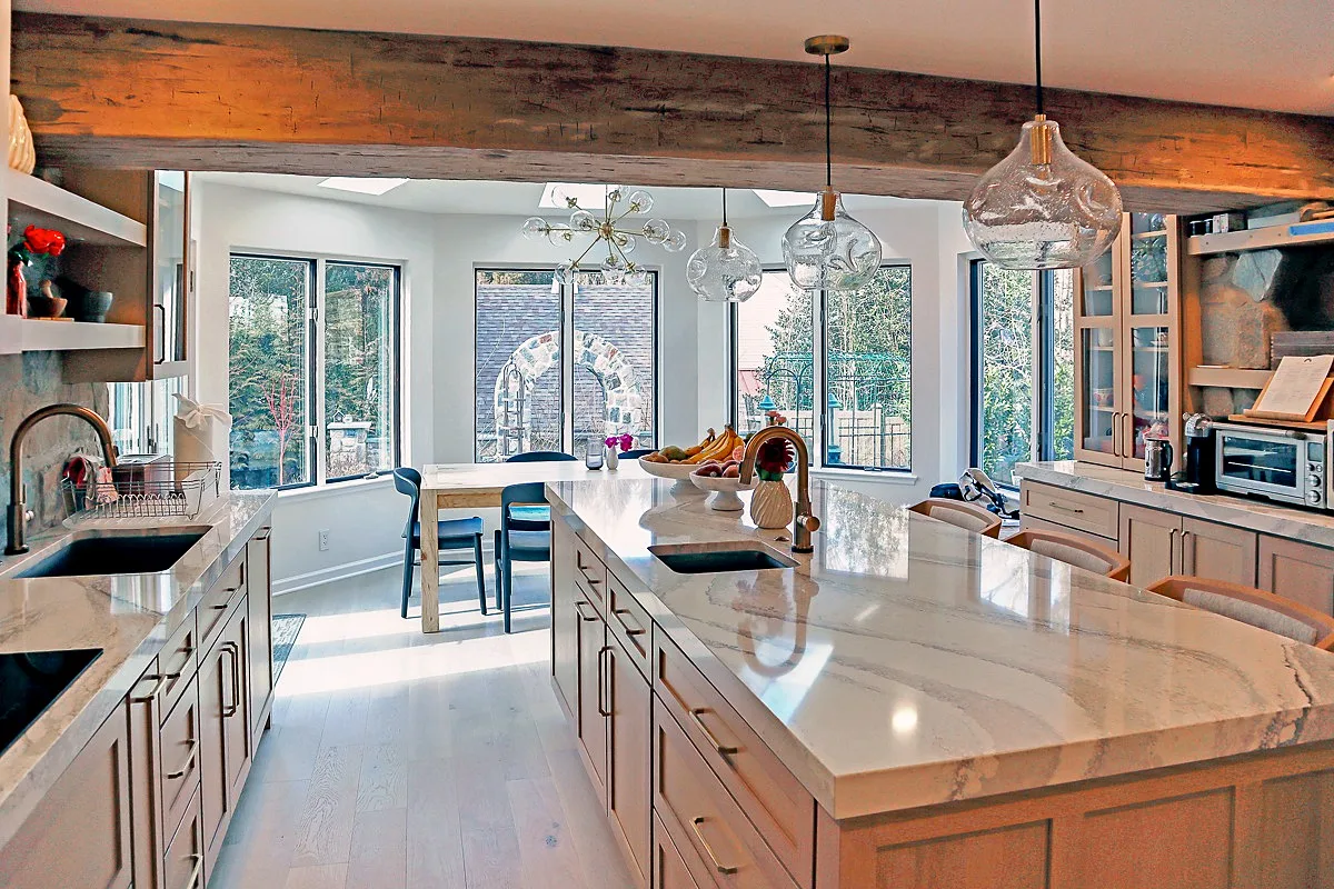 Rustic farmhouse kitchen remodel in Newtown Square.