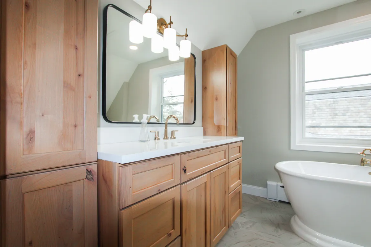 Bathroom design detail in a Philadelphia-area remodel.