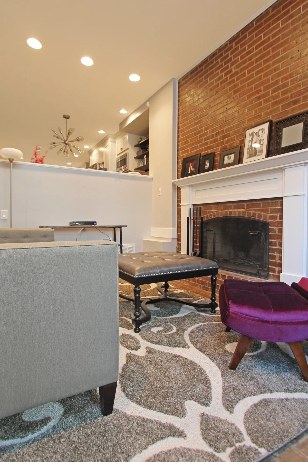 Living room in a Philadelphia whole-home remodel.