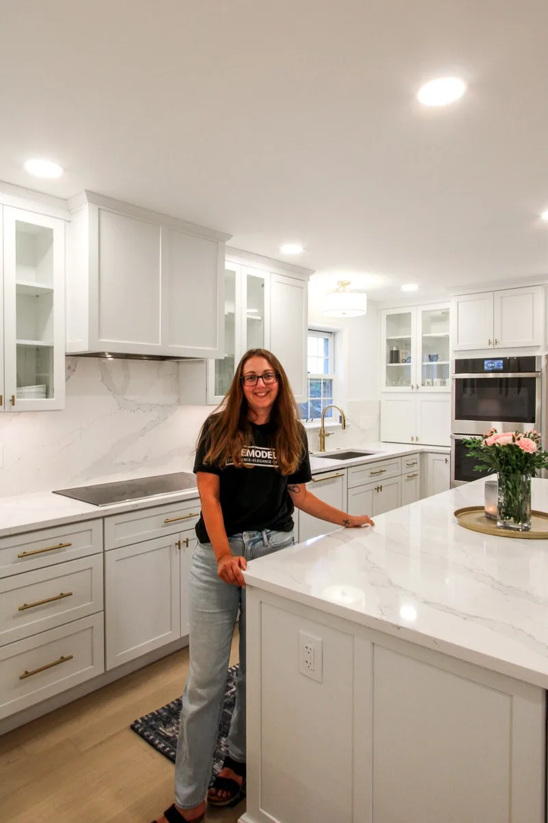 dRemodeling designer in a completed kitchen