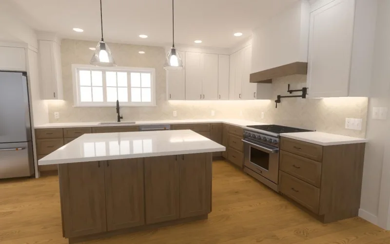 Layered Luxe Kitchen Remodel with Wood & White | Philadelphia