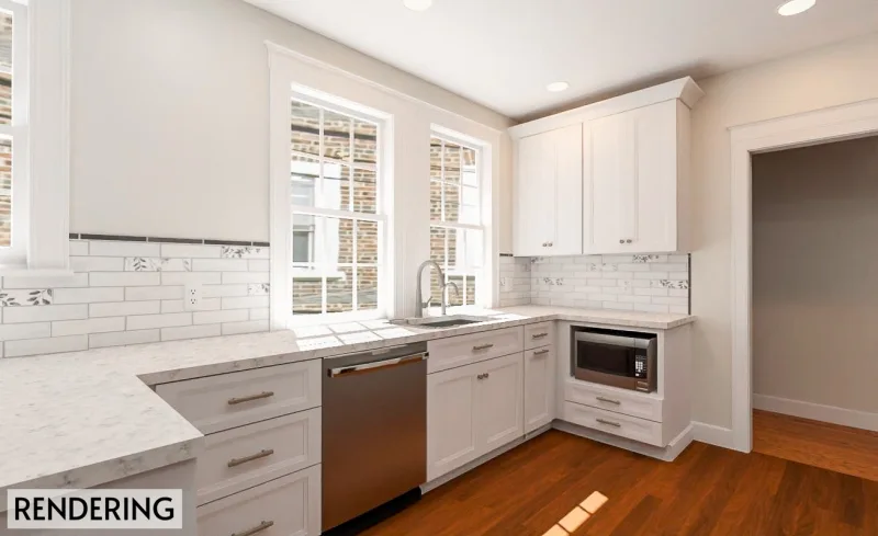 Fresh Kitchen Remodel with Floral Tile Details | Philadelphia
