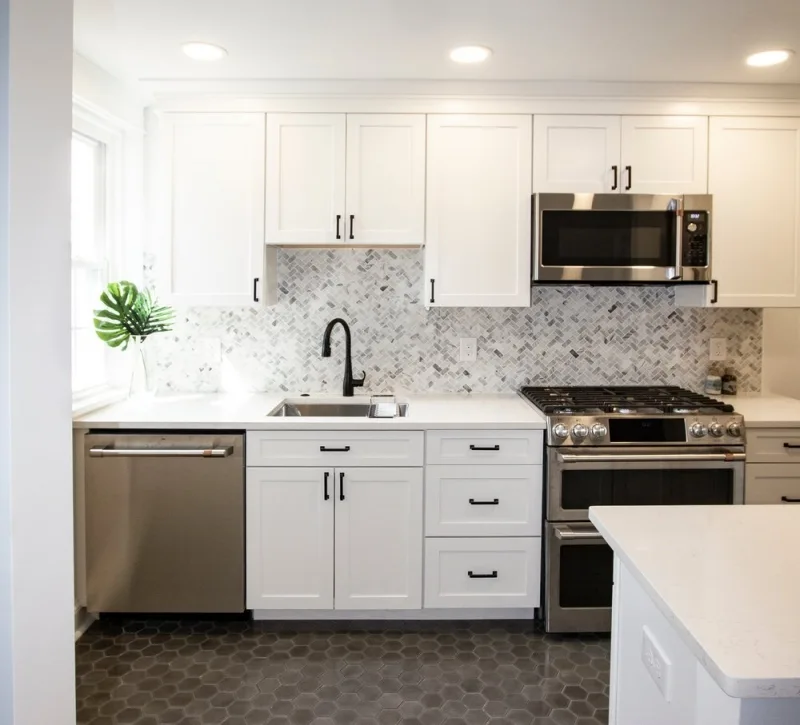 Bright White Galley-Style Kitchen Renovation in Philadelphia