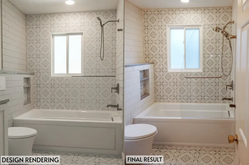 Modern Geometric Tile Bathroom Remodel | Fort Washington, PA