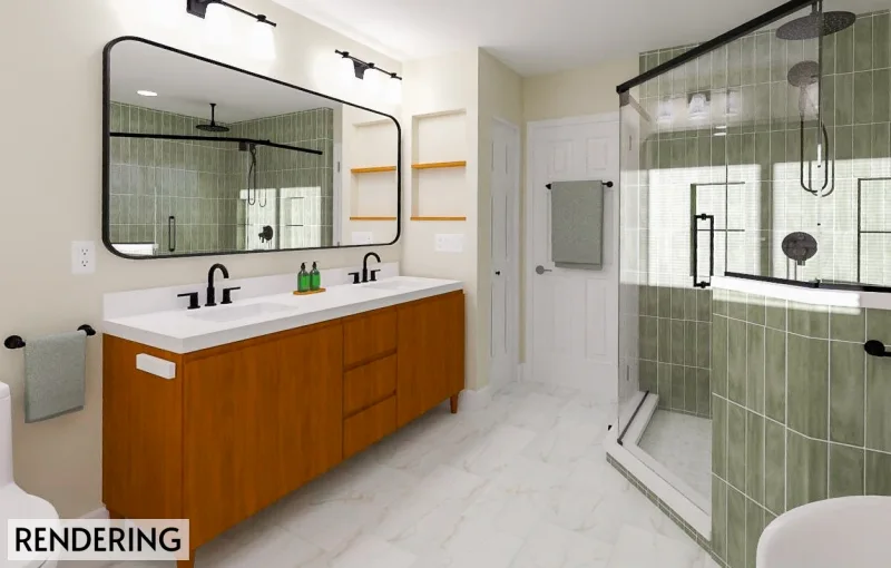 Modern Green Retreat: Master Bathroom Remodel | Cheltenham, PA
