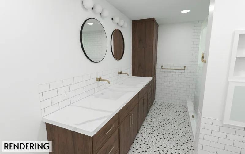 Hidden Jungle Bathroom Remodel in Philadelphia | Modern Eclectic Design